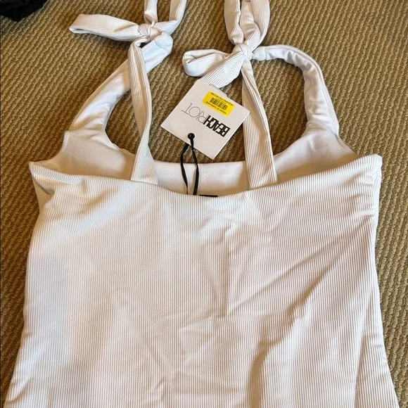 NWT Beach Riot ribbed White Swimsuit size large